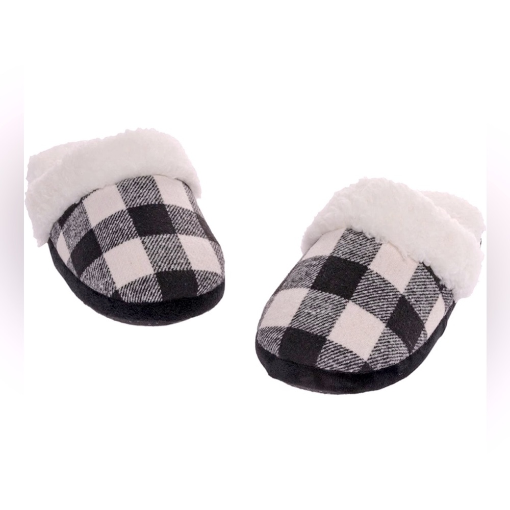 Fuzzy Buffalo Plaid Slippers